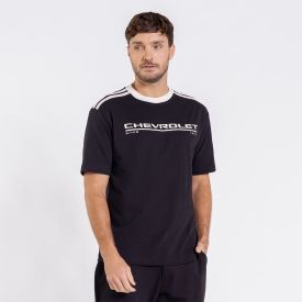 Camiseta Masculina Em Algodão Chevrolet Preto