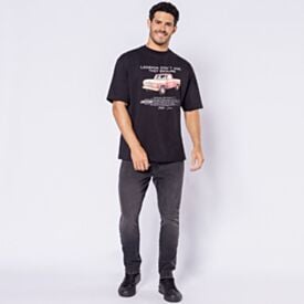 Camiseta Masculina Em Algodão Chevrolet Preto