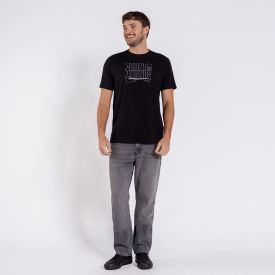 Camiseta Masculina Em Algodão Peruano Marc Alain Preto