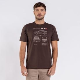 Camiseta Masculina Em Algodão Peruano Marc Alain Marrom