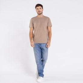 Camiseta Masculina Em Algodão Peruano Marc Alain Caqui