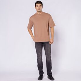 Camiseta Masculina Em Algodão Thing Amendoa