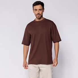 Camiseta Masculina Em Canelado Turim Thing Marrom Mufim