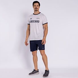 Camiseta Masculina Esportiva Em Dry Fit Scream Branco/Marinho