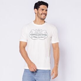 Camiseta Masculina Manga Curta Em Malha Vegas Thing Off White