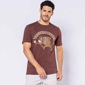 Camiseta Masculina Taz Mania Looney Tunes Marrom
