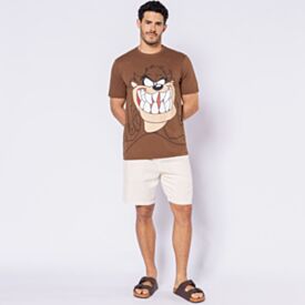Camiseta Masculina Taz Mania Looney Tunes Marrom