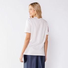 Camiseta Oversized Feminina College Boby Blues Off White