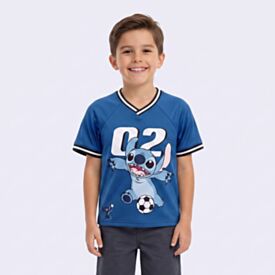 Camiseta Stitch 4 a 10 Anos Infantil Menino Em Dry Fit Disney Azul