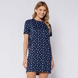 Camisola Feminina Manga Curta Camila Moretti Poa Estampado