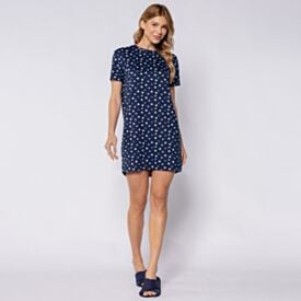 Camisola Feminina Manga Curta Camila Moretti Poa Estampado