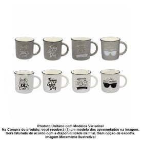 Caneca Cerâmica Decorada 220Ml Clink - Sortido