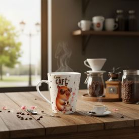 Caneca de Café em Porcelana Cônica Capivara 150Ml Terramada - Sortido