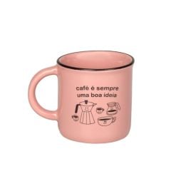 Caneca de Cerâmica Vintage Estampada Havan Casa 210Ml - Rosa Fosco