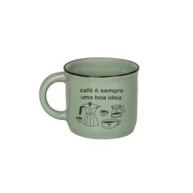 Caneca De Cerâmica Vintage Estampada Havan Casa 60Ml - Verde