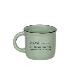 Caneca De Cerâmica Vintage Estampada Havan Casa 60Ml - Verde Fosco