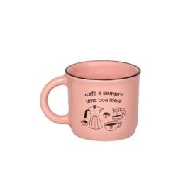 Caneca De Cerâmica Vintage Estampada Havan Casa 60Ml - Café
