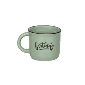 Caneca De Cerâmica Vintage Estampada Havan Casa 60Ml - Gratidão Verde 