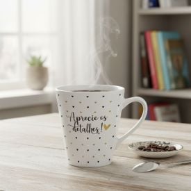 Caneca de Porcelana Cônica Estampada 150Ml Terramada - Sortido