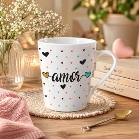 Caneca de Porcelana Cônica Estampada 290Ml Terramada - Sortido