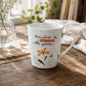 Caneca de Porcelana Cônica Floral 290Ml Terramada - Sortido