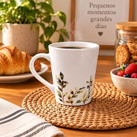 Caneca de Porcelana Cônica Terramada 290Ml - Nature