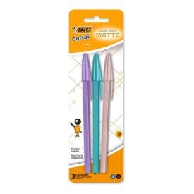 Caneta Esferográfica 1.0 Cristal Efeito Matte Bic - 3 Unidades