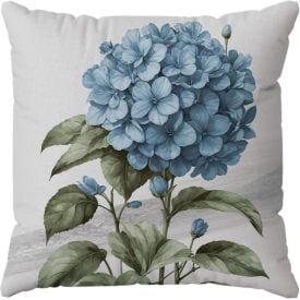 Capa de Almofada 43X43cm Veludo Estampada Havan Casa - Hortênsia Azul