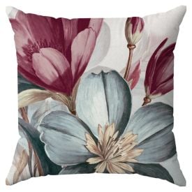 Capa de Almofada 43X43cm Veludo Estampada Havan Casa - Floral Azul