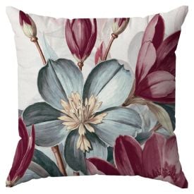 Capa de Almofada 43X43cm Veludo Estampada Havan Casa - Floral Azul