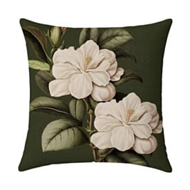 Capa de Almofada Veludo 43X43cm Estampada Havan Casa - Flores Verde Musgo