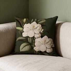 Capa de Almofada Veludo 43X43cm Estampada Havan Casa - Flores Verde Musgo