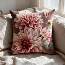 Capa de Almofada Veludo 43X43cm Estampada Havan Casa - Zinia Rosa