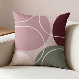 Capa de Almofada Veludo 43X43cm Estampada Havan Casa - Círculos Rosa