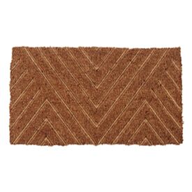 Capacho Fibra de Coco 33X60cm Mumbai Relevo Havan Casa - Chevron Em2601