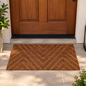 Capacho Fibra de Coco 33X60cm Mumbai Relevo Havan Casa - Chevron Em2601