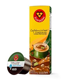 Cápsulas de Cappuccino Chocolate com Pistache 110G Tres 3 Corações - 10 Cápsulas