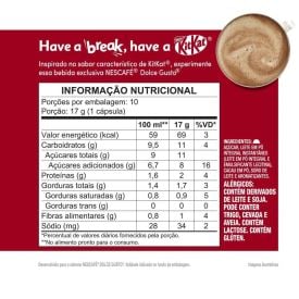 Cápsulas De Nescafé Chococcino Kit Kat 170G Dolce Gusto - 10 Cápsulas