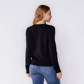 Cardigan Feminino De Tricot Decote Redondo Patricia Foster