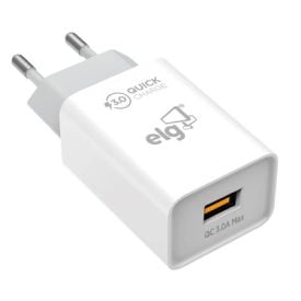 Carregador De Parede Com 1 Saída Usb 3.0A Elg