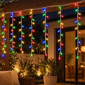 Cascata Chuvisco Colorido 300Leds Uso Externo Bivolt Florarte - Colorido