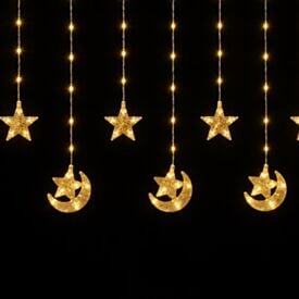 Cascata Estrela e Lua 105Leds 2,1M 3000K Lumina - Bivolt