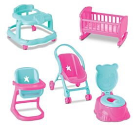 Brinquedo Casinha das Miudinhas Pequena Boneca Divertoys - Rosa