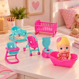 Brinquedo Casinha das Miudinhas Pequena Boneca Divertoys - Rosa