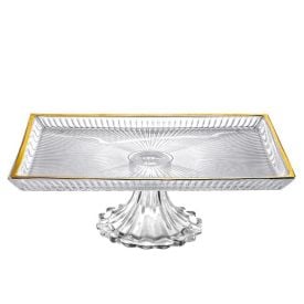 Centro de Mesa Annelise com Filete Dourado Hauskraft -  28,5cm