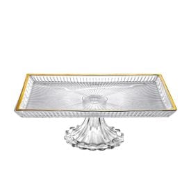 Centro de Mesa Annelise com Filete Dourado Hauskraft -  28,5cm