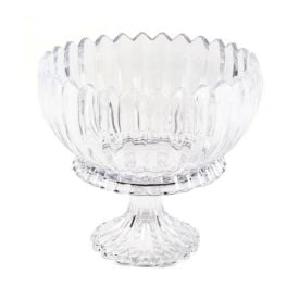 Centro de Mesa com Pé Geneva Wolff 23,5Cm - Transparente