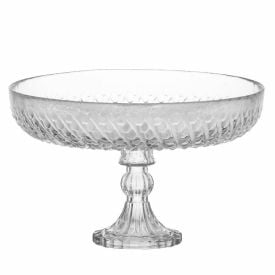 Centro de Mesa com Pé Valência Havan Casa 23,5 cm - Transparente