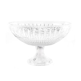 Centro De Mesa Cristal Com Pé Queen Lyor 30 Cm - Transparente
