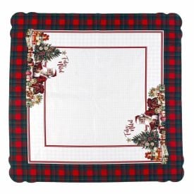 Centro de Mesa Natal Encantando 70X70 cm Havan Casa - Noel Xadrez